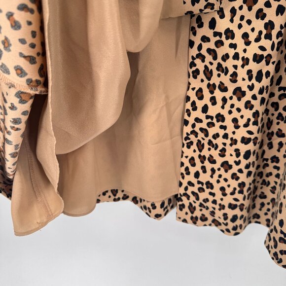 J.Crew Mob Wife Button Front Dress Womens size 2 Leopard Print Polyester NEW - Picture 9 of 10